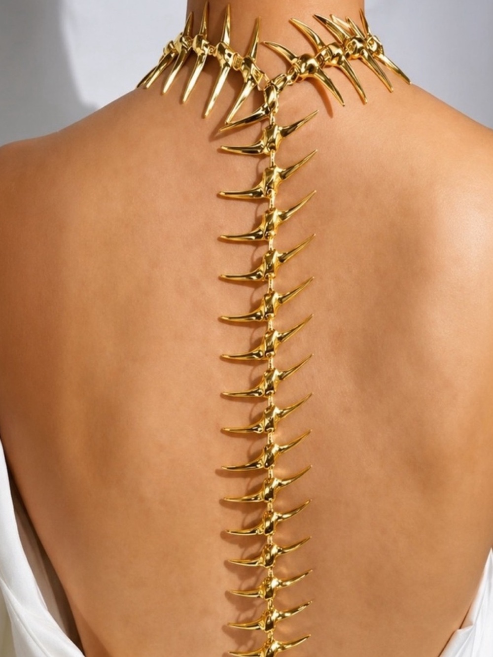 Gold Spine Back Necklace - Picture 5 of 9